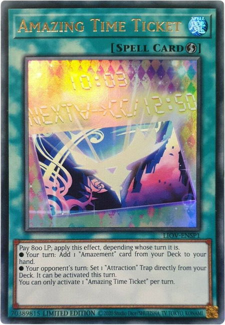 Amazing Time Ticket (LIOV-ENSP1) - Lightning Overdrive YuGiOh trading card