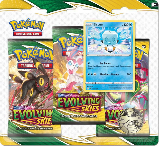 Evolving Skies 3 Pack Blister [Eiscue] - SWSH07: Evolving Skies Pokémon trading card