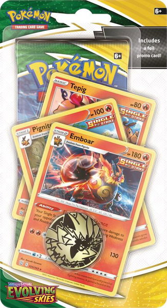 Evolving Skies Premium Checklane Blister [Emboar] - SWSH07: Evolving Skies Pokémon trading card