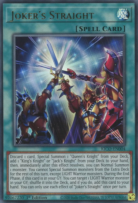 Joker's Straight trading card from King's Court Joker's Straight - King's Court YuGiOh trading card