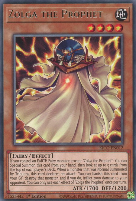 Zolga the Prophet trading card from King's Court Zolga the Prophet - King's Court YuGiOh trading card