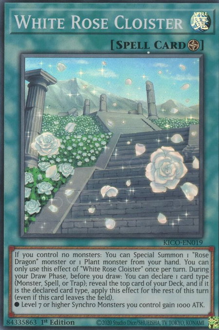 White Rose Cloister trading card from King's Court White Rose Cloister - King's Court YuGiOh trading card