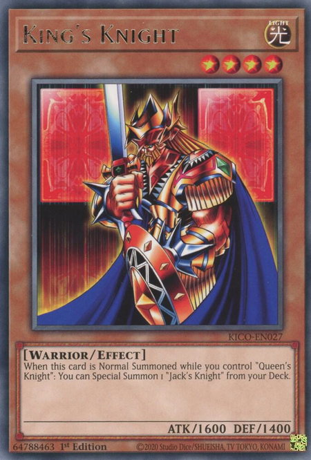 King's Knight trading card from King's Court King's Knight - King's Court YuGiOh trading card