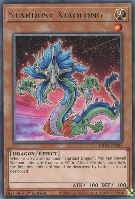 Stardust Xiaolong trading card from King's Court Stardust Xiaolong - King's Court YuGiOh trading card