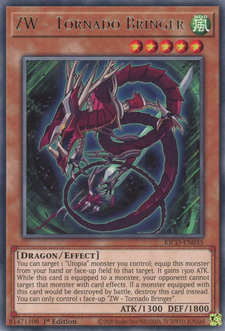 ZW - Tornado Bringer - King's Court YuGiOh trading card