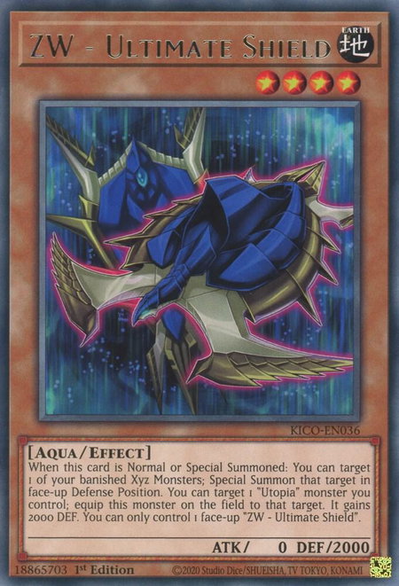 ZW - Ultimate Shield trading card from King's Court ZW - Ultimate Shield - King's Court YuGiOh trading card