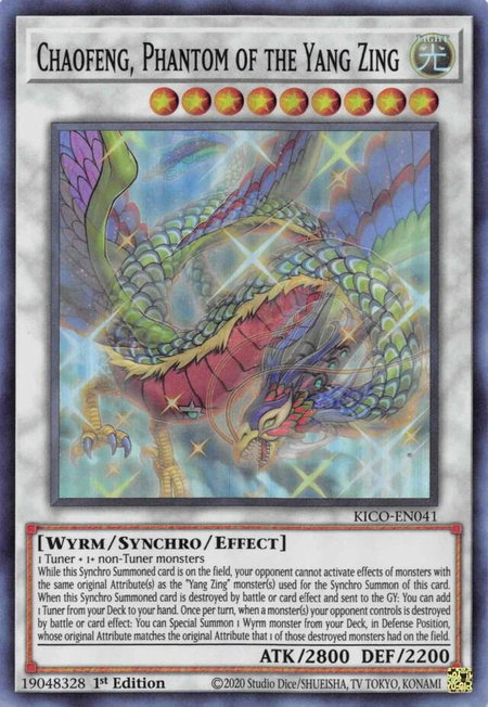 Chaofeng, Phantom of the Yang Zing trading card from King's Court Chaofeng, Phantom of the Yang Zing - King's Court YuGiOh trading card