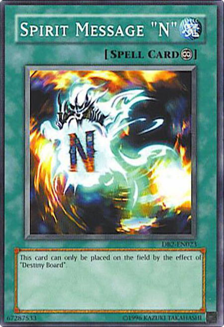Spirit Message "N" - Dark Beginning 2 YuGiOh trading card