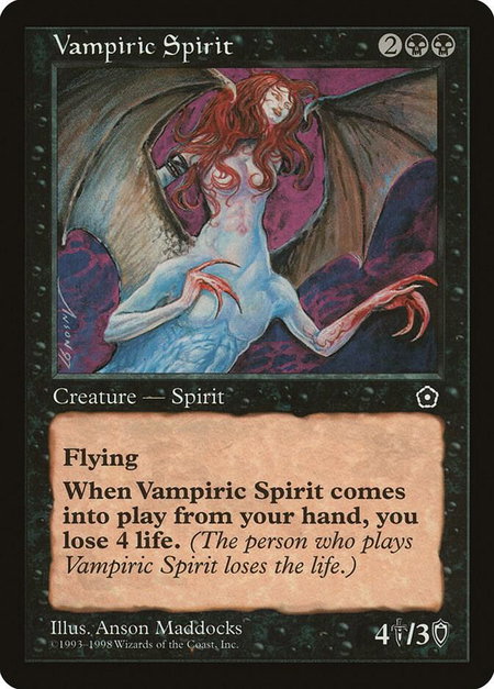 Vampiric Spirit - Portal Second Age Magic: The Gathering trading card