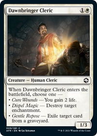 Dawnbringer Cleric - Adventures in the Forgotten Realms (AFR) #9 - Common Magic: The Gathering Trading Card