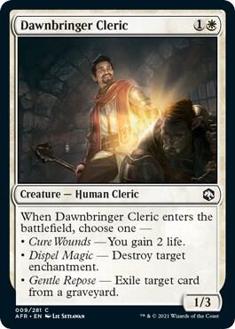 Dawnbringer Cleric - Adventures in the Forgotten Realms Magic: The Gathering trading card