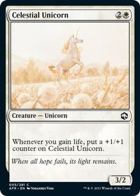 Celestial Unicorn - Adventures in the Forgotten Realms (AFR) #5 - Common Magic: The Gathering Trading Card