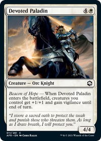 Devoted Paladin - Adventures in the Forgotten Realms (AFR) #11 - Common Magic: The Gathering Trading Card