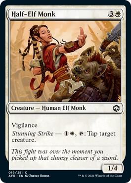 Half-Elf Monk - Adventures in the Forgotten Realms Magic: The Gathering trading card