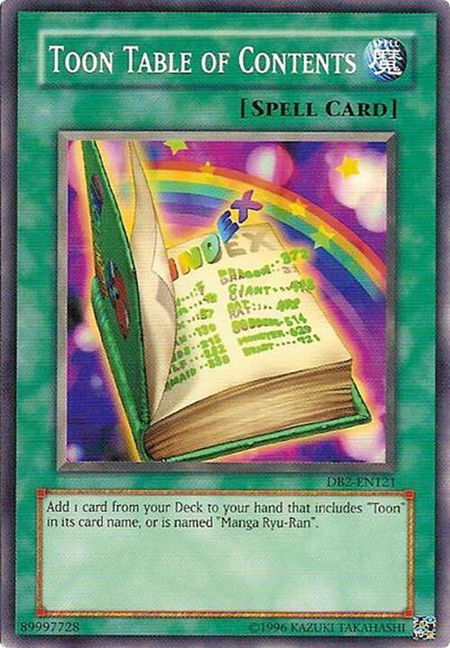 Toon Table of Contents - Dark Beginning 2 YuGiOh trading card