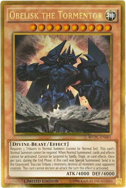 Obelisk the Tormentor (Blu-Ray DVD Promo) trading card from The Dark Side of Dimensions Movie Pack: Gold Edition Obelisk the Tormentor (Blu-Ray DVD Promo) - The Dark Side of Dimensions Movie Pack: Gold Edition YuGiOh trading card