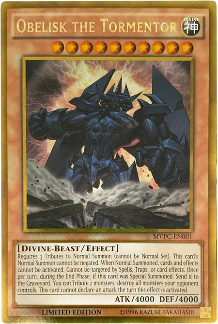 Obelisk the Tormentor (Blu-Ray DVD Promo) - The Dark Side of Dimensions Movie Pack: Gold Edition YuGiOh trading card