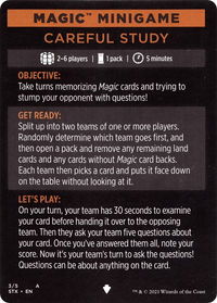 Magic Minigame: Careful Study - Strixhaven: School of Mages (STX) #4 - Special Magic: The Gathering Trading Card