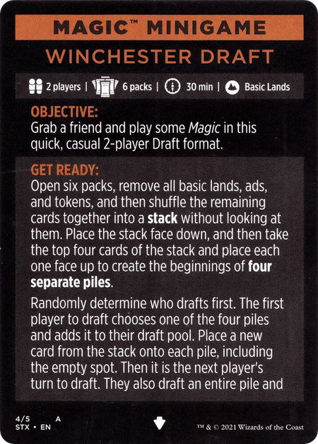 Magic Minigame: Winchester Draft - Strixhaven: School of Mages Magic: The Gathering trading card