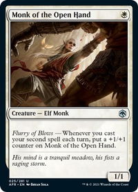 Monk of the Open Hand - Adventures in the Forgotten Realms (AFR) #25 - Uncommon Magic: The Gathering Trading Card