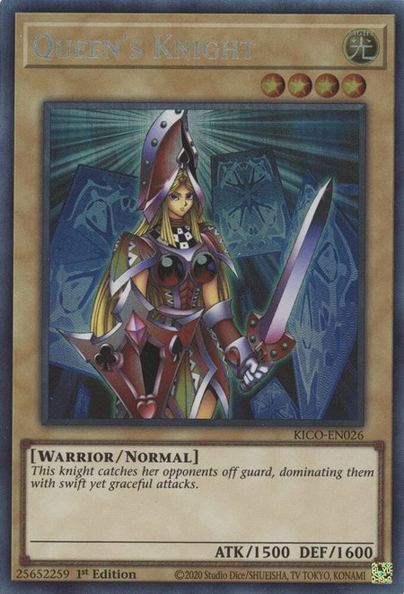 Queen's Knight (CR) trading card from King's Court Queen's Knight (CR) - King's Court YuGiOh trading card