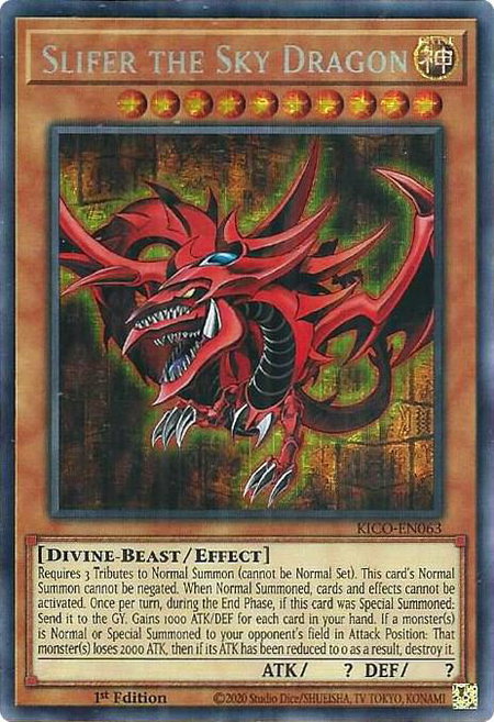 Slifer the Sky Dragon (Secret Pharaoh's Rare) trading card from King's Court Slifer the Sky Dragon (Secret Pharaoh's Rare) - King's Court YuGiOh trading card