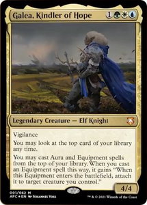 Galea, Kindler of Hope (Display Commander) - Thick Stock - Commander: Adventures in the Forgotten Realms (AFC) #1 - Mythic Rare Magic: The Gathering Trading Card