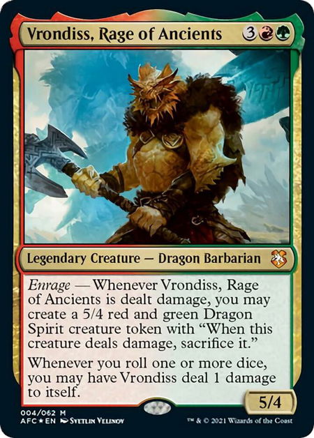 Vrondiss, Rage of Ancients (Display Commander) - Thick Stock - Commander: Adventures in the Forgotten Realms Magic: The Gathering trading card
