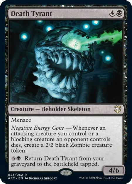 Death Tyrant trading card from Commander: Adventures in the Forgotten Realms Death Tyrant - Commander: Adventures in the Forgotten Realms Magic: The Gathering trading card