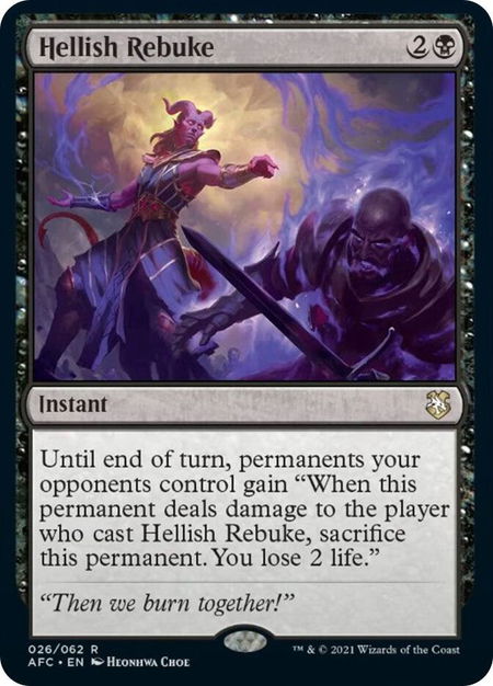 Hellish Rebuke - Commander: Adventures in the Forgotten Realms Magic: The Gathering trading card