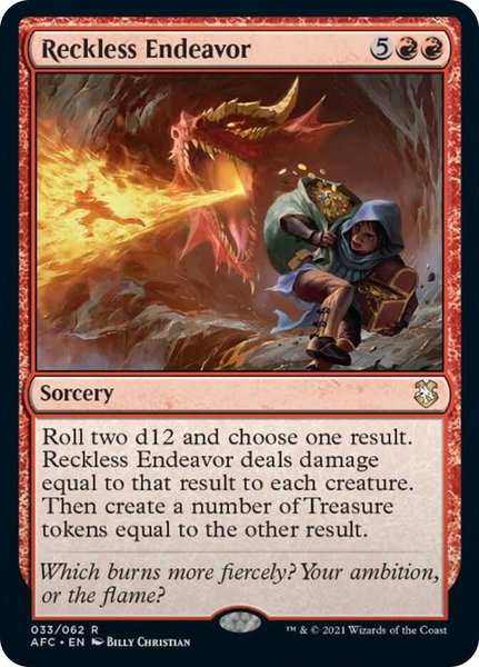 Reckless Endeavor - Commander: Adventures in the Forgotten Realms Magic: The Gathering trading card
