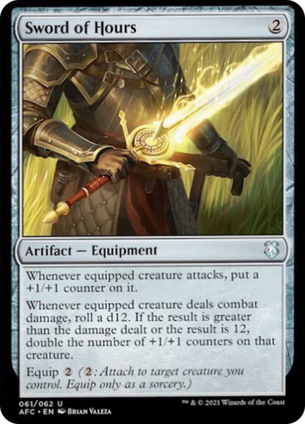 Sword of Hours trading card from Commander: Adventures in the Forgotten Realms Sword of Hours - Commander: Adventures in the Forgotten Realms Magic: The Gathering trading card