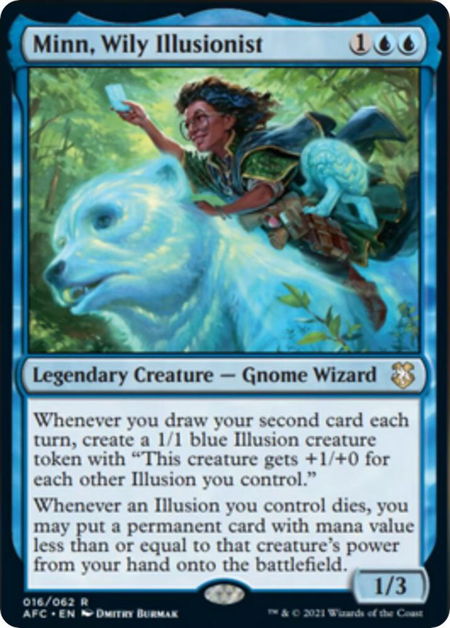 Minn, Wily Illusionist - Commander: Adventures in the Forgotten Realms Magic: The Gathering trading card