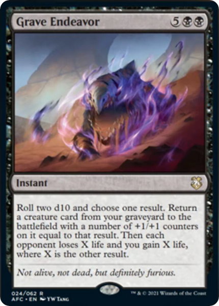Grave Endeavor - Commander: Adventures in the Forgotten Realms Magic: The Gathering trading card