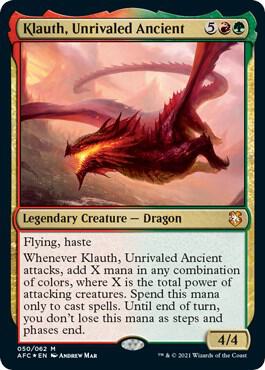 Klauth, Unrivaled Ancient trading card from Commander: Adventures in the Forgotten Realms Klauth, Unrivaled Ancient - Commander: Adventures in the Forgotten Realms Magic: The Gathering trading card