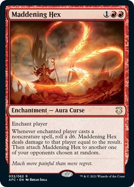Maddening Hex trading card from Commander: Adventures in the Forgotten Realms Maddening Hex - Commander: Adventures in the Forgotten Realms Magic: The Gathering trading card