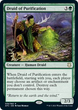 Druid of Purification - Commander: Adventures in the Forgotten Realms Magic: The Gathering trading card