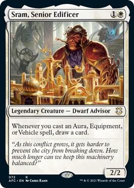Sram, Senior Edificer - Commander: Adventures in the Forgotten Realms Magic: The Gathering trading card