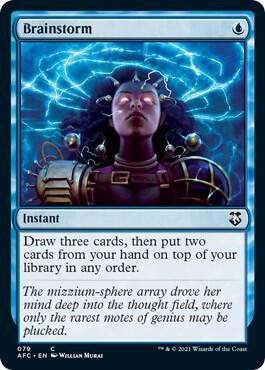 Brainstorm trading card from Commander: Adventures in the Forgotten Realms Brainstorm - Commander: Adventures in the Forgotten Realms Magic: The Gathering trading card