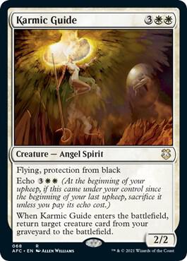 Karmic Guide trading card from Commander: Adventures in the Forgotten Realms Karmic Guide - Commander: Adventures in the Forgotten Realms Magic: The Gathering trading card