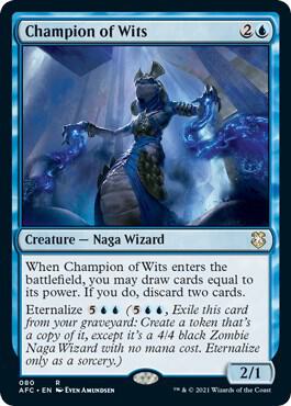 Champion of Wits trading card from Commander: Adventures in the Forgotten Realms Champion of Wits - Commander: Adventures in the Forgotten Realms Magic: The Gathering trading card