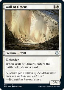 Wall of Omens - Commander: Adventures in the Forgotten Realms (AFC) #77 - Uncommon Magic: The Gathering Trading Card