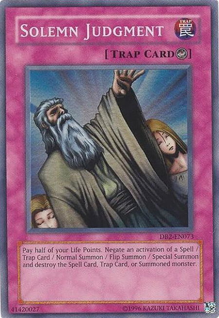 Solemn Judgment - Dark Beginning 2 YuGiOh trading card
