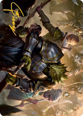 You Come to the Gnoll Camp Art Card (Gold-Stamped Signature) - Art Series: Adventures in the Forgotten Realms Magic: The Gathering trading card