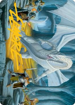 Cave of the Frost Dragon Art Card (Gold-Stamped Signature) - Art Series: Adventures in the Forgotten Realms Magic: The Gathering trading card