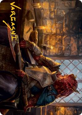 Jaded Sell-Sword Art Card (Gold-Stamped Signature) trading card from Art Series: Adventures in the Forgotten Realms Jaded Sell-Sword Art Card (Gold-Stamped Signature) - Art Series: Adventures in the Forgotten Realms Magic: The Gathering trading card