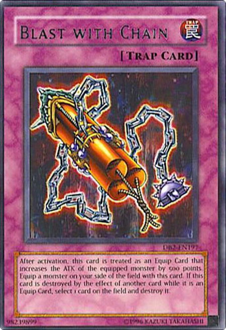 Blast with Chain trading card from Dark Beginning 2 Blast with Chain - Dark Beginning 2 YuGiOh trading card