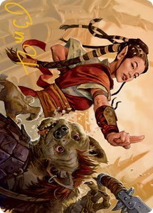 Half-Elf Monk Art Card (Gold-Stamped Signature) - Art Series: Adventures in the Forgotten Realms (ASAFR) #28 - Special Magic: The Gathering Trading Card