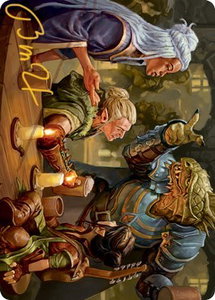 You Meet in a Tavern Art Card (Gold-Stamped Signature) - Art Series: Adventures in the Forgotten Realms (ASAFR) #49 - Special Magic: The Gathering Trading Card