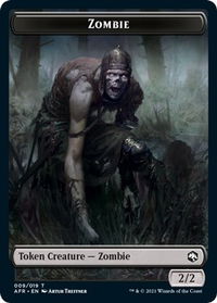 Zombie Token - Adventures in the Forgotten Realms (AFR) #9 - Token Magic: The Gathering Trading Card